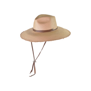 "Llano" Frayed Panama Hat Long Brim With Adjustable Leather Band