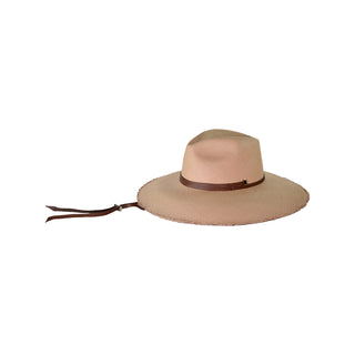 "Llano" Frayed Panama Hat Long Brim With Adjustable Leather Band