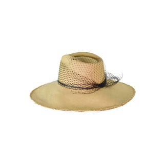 Glamour Frayed Aguacate Long Brim With Tulle