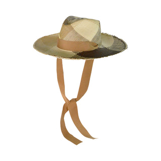 "Hojas" Frayed Aguacate Hat Long Brim