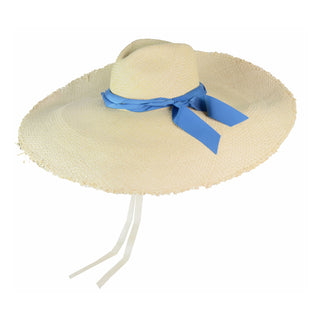 Extra Long Brim Panama Hat With Frayed Edges