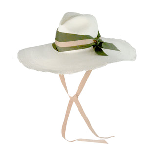 Extra Long Brim Panama Hat with Bow