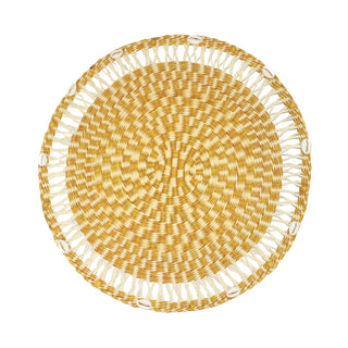 Round Placemat with beads and seashells (Set of 2 Units)