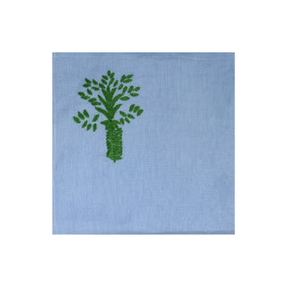 Hand embroidered linen napkin (Set of 4 Units)