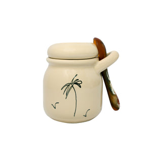 Ceramic Jar & Spoon “Life is a Beach”