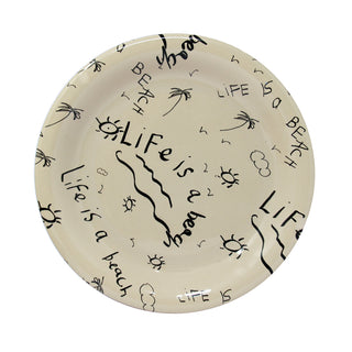 Ceramic Dinner Plate “Life is a Beach” (Set of 4)