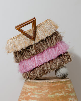 Color Block Frayed Tote